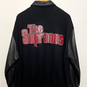 Soprano Black Varsity Jacket with Red Embroidered Logo